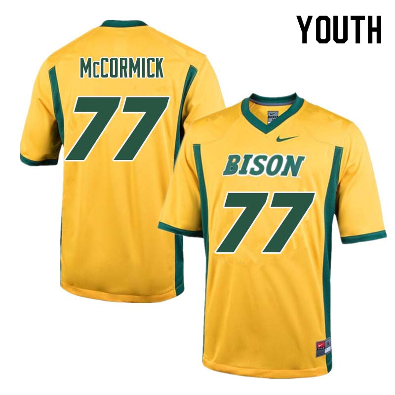 Youth #77 Logan McCormick North Dakota State Bison College Football Jerseys Sale-Yellow - Click Image to Close